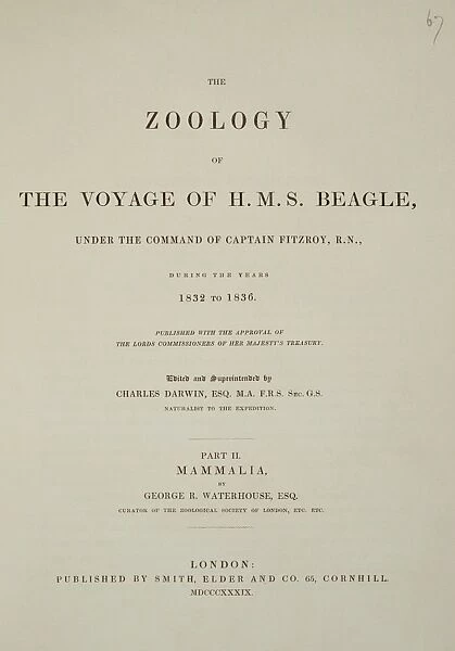 Zoology of the Voyage of HMS Beagle J970097