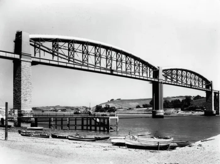Framed Print : Royal Albert Bridge Print, 1939 Saltash Tamar River View Framed Print : Royal Albert Bridge Print, 1939 Saltash Tamar River View