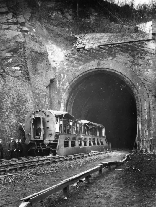 Framed Print : Print of Bomb Damage to Foxs Wood Tunnel, Bristol 1941 Framed Print : Print of Bomb Damage to Foxs Wood Tunnel, Bristol 1941