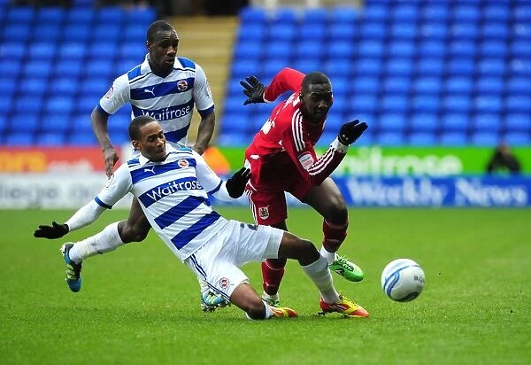 Bolasie Fouled by Cummings: Reading vs. Bristol City, Championship Match, 28 / 01 / 2012