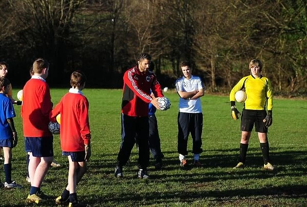 Bristol City First Team at Ashton Park School with David James - Season 10-11