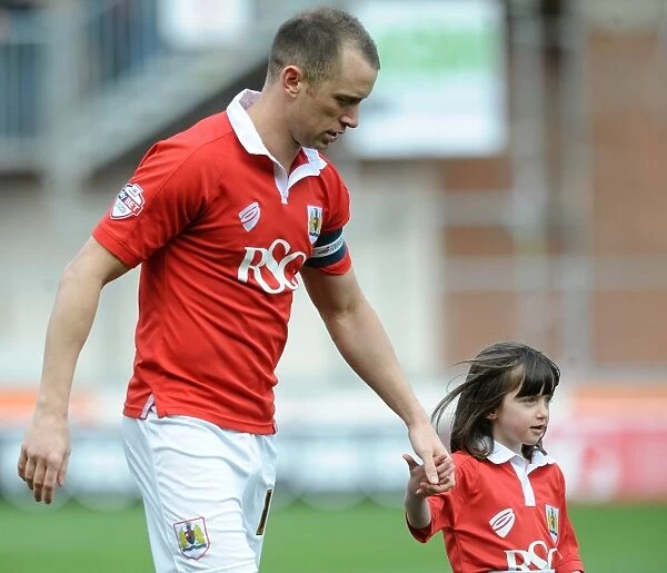 Bristol City Football Club: Aaron Wilbraham and Mascot Celebrate Win Against Barnsley, March 2015