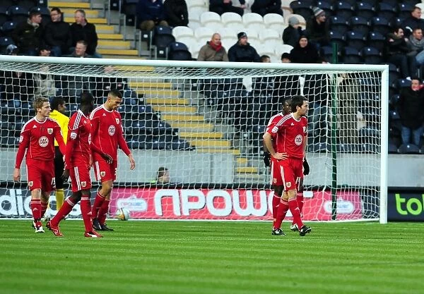 Bristol City Players React After Conceding Early Goal vs Hull City, Championship 2010