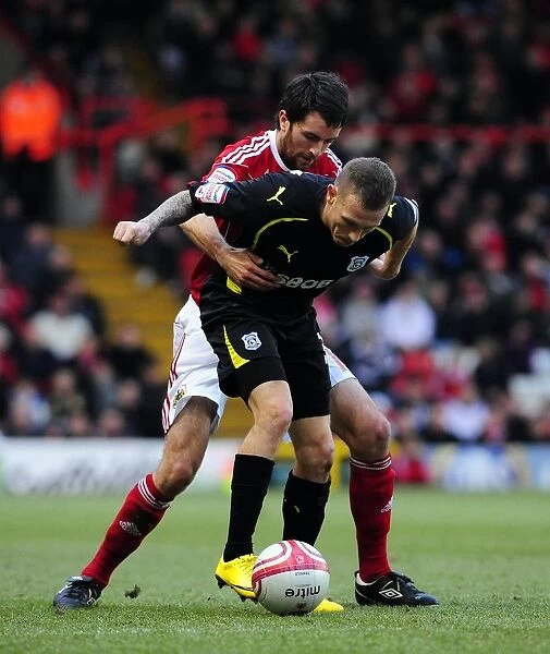 Bristol City vs. Cardiff City: Cole Skuse vs. Craig Bellamy - Intense Battle in the Championship (01 / 01 / 2011)