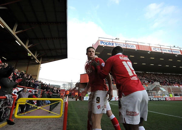Bristol City's Matt Smith Euphorically Celebrates Goal Against Fleetwood Town in Sky Bet League One at Ashton Gate