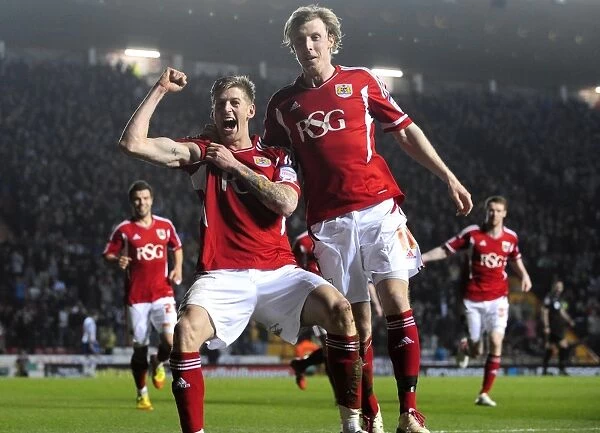 Euphoria at Ashton Gate: Stead and Woolford's Unforgettable Goal Celebration - Bristol City vs. Cardiff City (March 10, 2012)