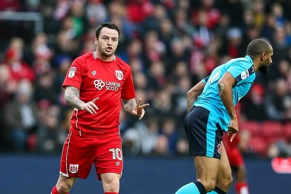 Lee Tomlin in Action: Bristol City vs Fleetwood Town at Ashton Gate Stadium during The Emirates FA Cup Third Round Proper (07.01.2017)