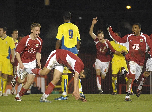 Stambolziev's Euphoric Moment: Celebrating a Goal for Bristol City U18s Against Leeds U18s