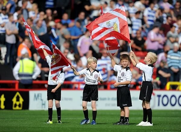 Young Portishead Town FC Flag Bearers at Bristol City vs Reading, 2015