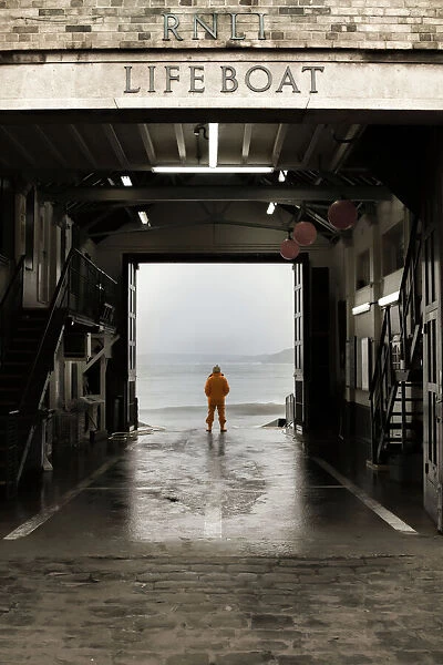 RNLI lookout. This is an image of a member of the Scarborough RNLI team who is looking out