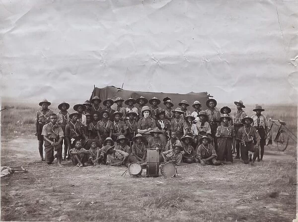 2nd Accra scout troop in camp, Ghana, West Africa