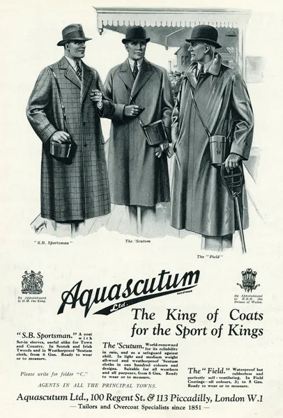 Advert for Aquascutum mens coats 1930