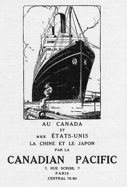 Advert for Canadian Pacific Lines, 1926, Paris