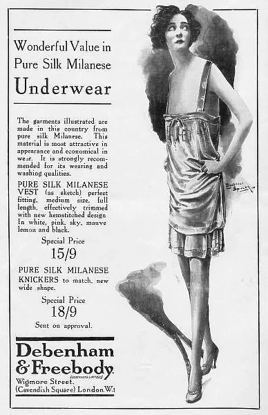 Advert for Debenham & Freebody underwear, 1926