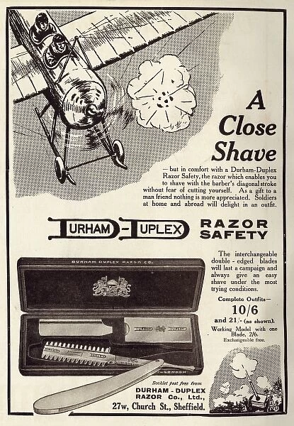Advert for Durham Duplex Safety Razor 1914