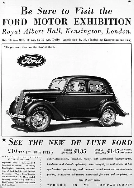 Advertisment for Ford Motor Exhibition at Royal Albert Hall