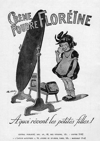 Advert fro Crme Oudre Floreine, 1925, Paris