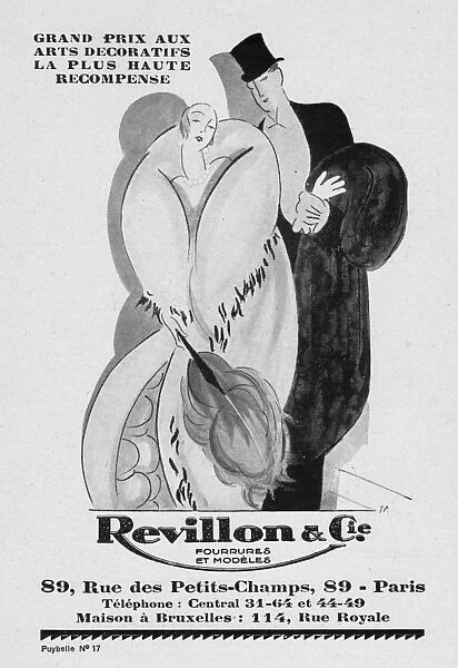 Advert for furs by Revillon & Cie, 1926, Paris