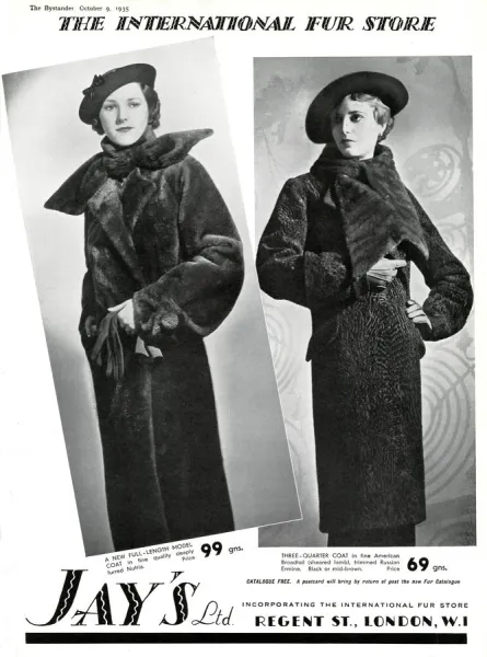 Advert for International Fur Store 1935