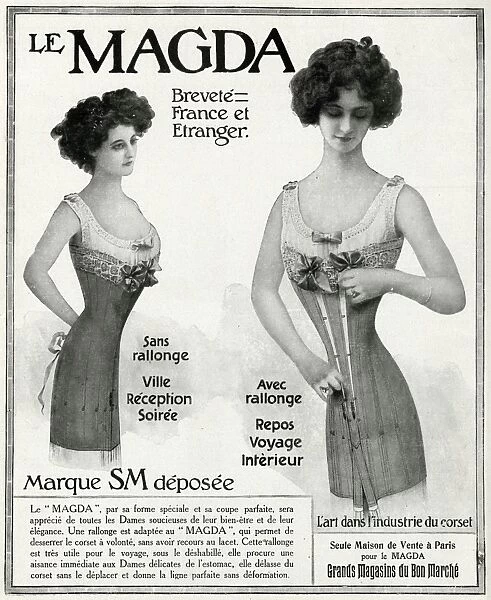 Advert for Le Magda womens corsets 1910 For sale as Framed Prints