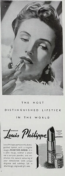 Advert for Louis Philippe lipstick, claiming to be the most