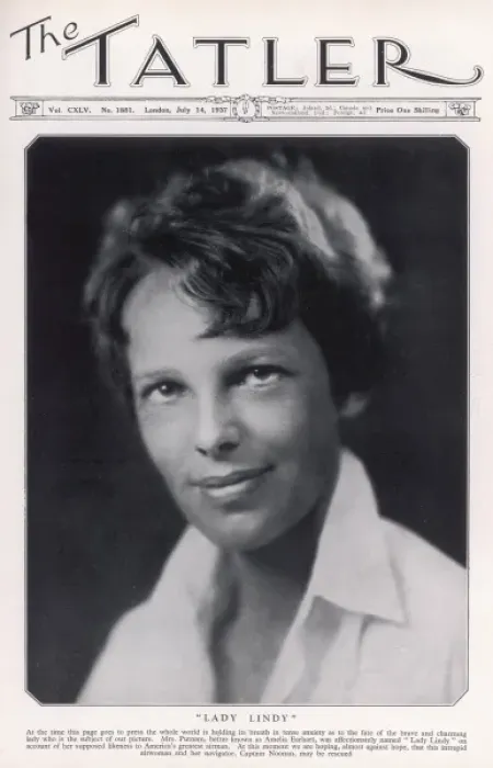 Framed Print : Amelia Earhart Print - The Tatler Cover 1937 Framed Print : Amelia Earhart Print - The Tatler Cover 1937