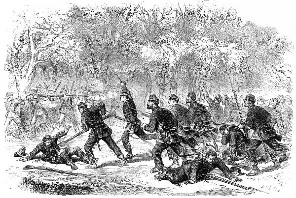 American Civil war. The Fight at Balls Bluff, Upper Potomac