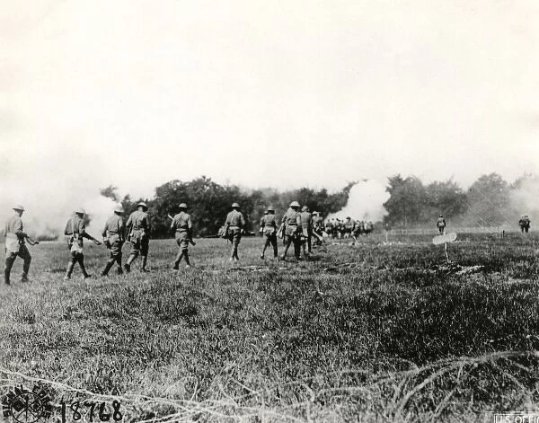 American troops in action at Choloy, France, WW1