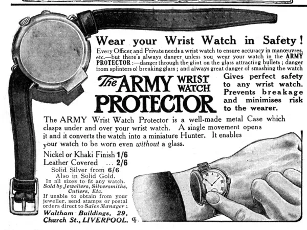 Army wrist watch protector advertisement