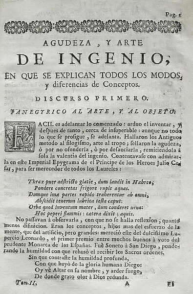 Baltrasar Gracian (1601-1658). Spanish writter and philosoph