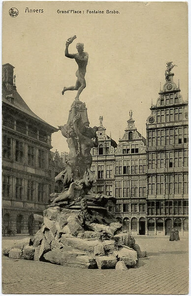Belgium - Antwerp (Anvers) - Grand Place with Fontaine Brabo