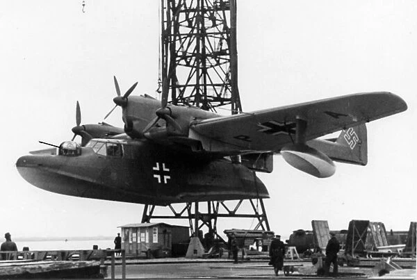 Blohm u Voss BV138C being hoisted into the water Used f