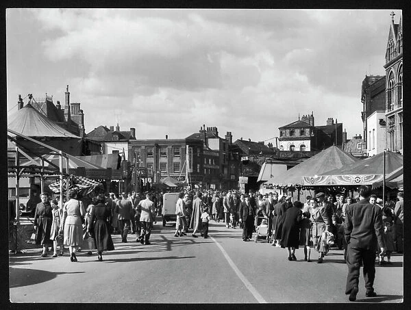 Boston Fair 1950S. Scene at Boston Fair, Lincolnshire, which is held annually in the town