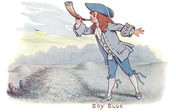 Boy Blue. Artists interpretation of a scene from Boy Blue, a traditional nursery rhyme