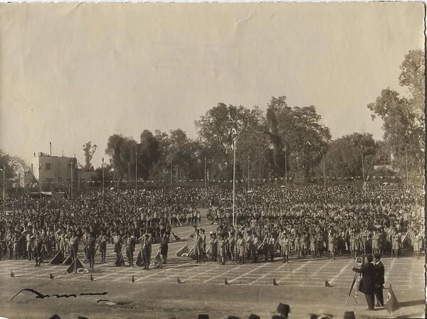 Boy scouts at a rally, Egypt