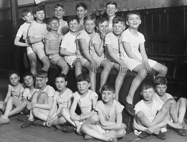 Boys Club gym class group photograph 1933
