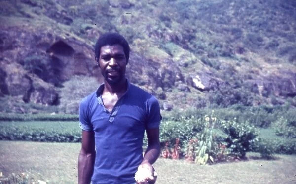 British Caribbean man in Government vegetable farm, Salalah
