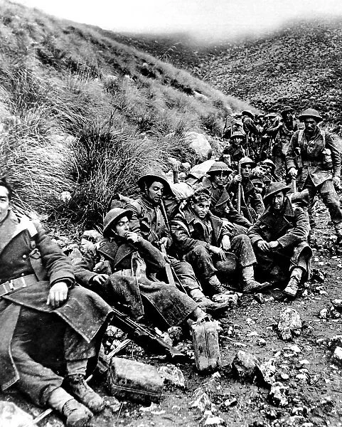 British Soldiers resting near Monte Camino; Second World War