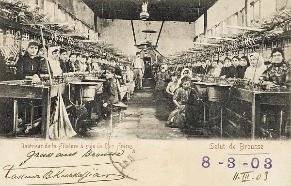 Bursa - Interior of the silk textile works - Turkey