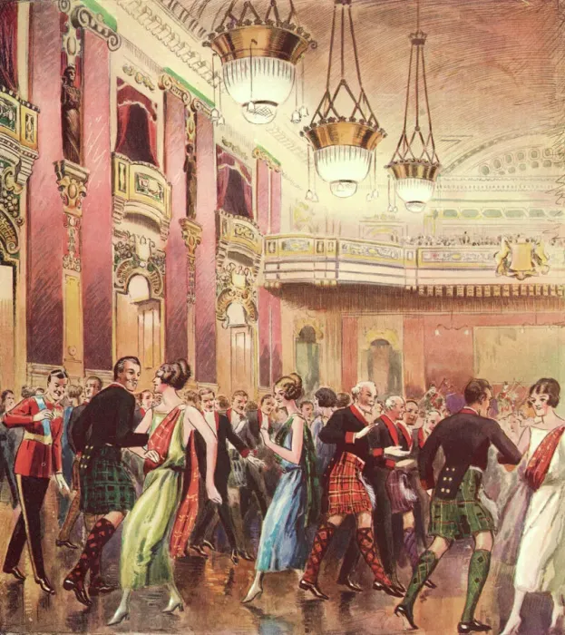 Framed Print : Caledonian Ball Print, 1924 Hotel Cecil London Framed Print : Caledonian Ball Print, 1924 Hotel Cecil London
