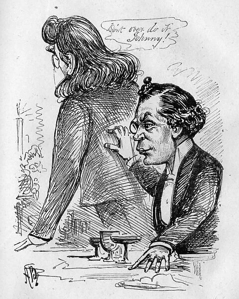 Caricature, Henry Irving and J L Toole, actor-managers