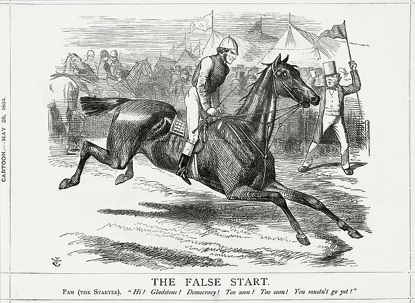Cartoon, The False Start (Gladstone)