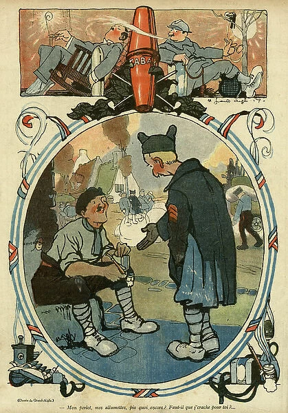 Cartoon, The importance of tobacco, WW1