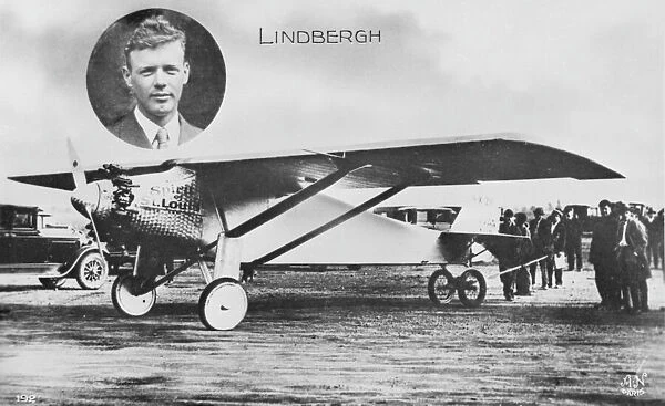 Charles A. Lindbergh with his Plane Spirit of St. Louis