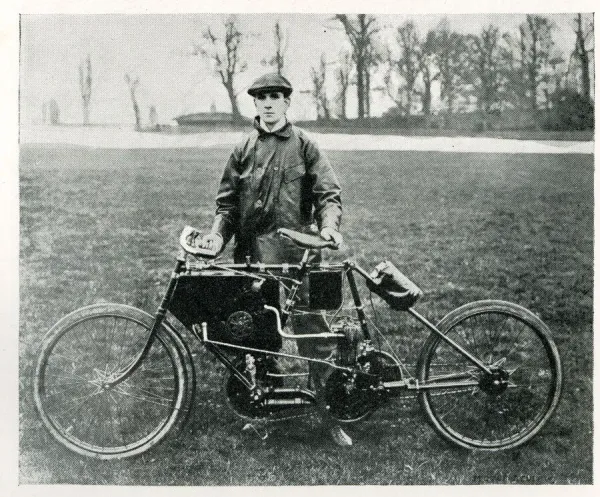 Charles Jarrott with Early Racing Motor Bicycle Art Prints