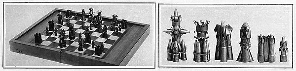 Chess set made from gun cartridges, WW1