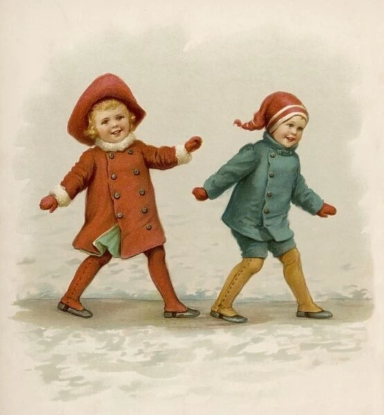 Two Children on Ice 1890