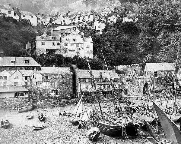 Clovelly from the Pier Victorian period