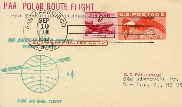 Commemorative postcard with stamps