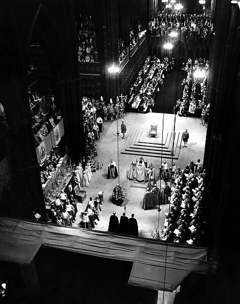 Coronation scene in Westminster Abbey, 1953